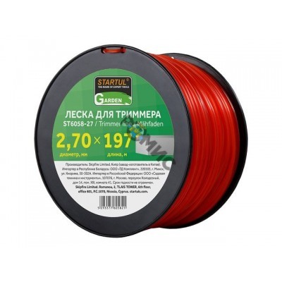 Леска ф2,7 мм х197м квадрат.сеч. STARTUL GARDEN (ST6058-27) Китай