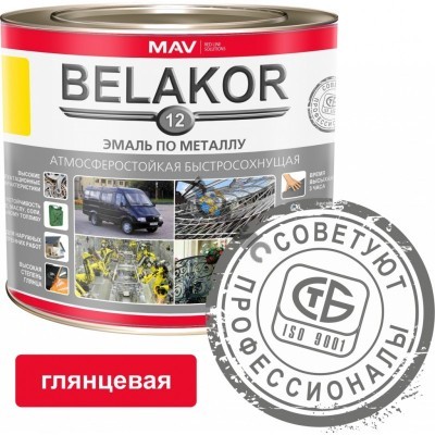 Эмаль Belakor 12 по металлу медно-кор 2,4л (2кг),  атмосферостойкая быстросохнущая , РБ