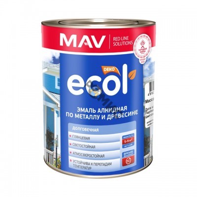 Эмаль ПФ 115 белая ECOL 1,0 л по металлу и древесине