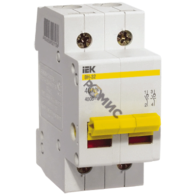 Выключатель нагрузки (мини-рубильник) 2п 40А ВН-32 KARAT IEK MNV10-2-040 , РФ