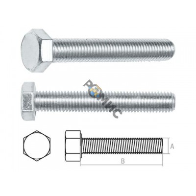 Болт М12х160 мм шестигр., цинк, кл.пр. 5.8, DIN 933 (15 шт в карт. уп.) STARFIX