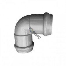 Отвод НПВХ DN110 90* PN10 двухраструбный с манжетой L-189, Россия