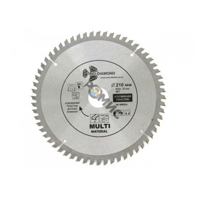 Диск пильный 210х30/32 мм 60 зуб. универсальный  Multi Material Trio-diamond Hilberg