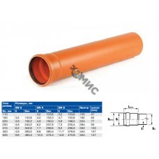 Розница Труба НПВХ наружная SN4 Ду160х4,0х2000  Россия