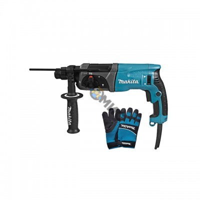 Перфоратор MAKITA HR 2470 в чем.+ АКЦИЯ Перчатки MAKITA PGH-160350 XL (780 Вт, 2.7 Дж, 3 реж., патрон SDS-plus, вес 2.4 кг) (HR2470A4)