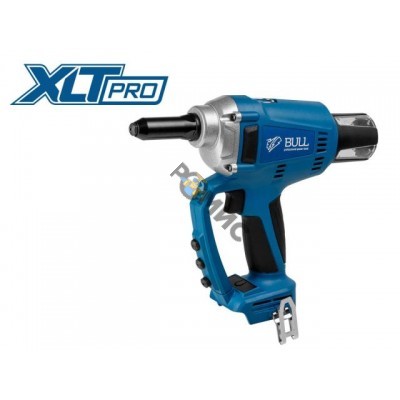 Аккум. заклепочный пистолет BULL CRG 1018 в кор. XLTpro SOLO, БЕСЩЕТ., 25 мм, 10000 Н (2.4, 3.2, 4.0, 4.8 мм, вытяжные, подсветка)