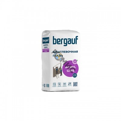 Шпатлёвка гипсовая Bergauf Acril Gips20кг, РБ (изгот 07.25  +10мес)