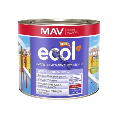 Эмаль ПФ 115 красная  2,0 кг (2,4 л) ECOL  (СКЛ) по металлу и древесине РБ