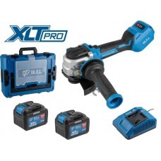 Аккум. углошлифмашина BULL CSG 1812-1 SR Xcase XLTpro 2x6 Ач БЕСЩЕТ, 125 мм, рег. об., 10 000 об/мин (Безредукт тип, плав пуск, конст. эл.) 1333998