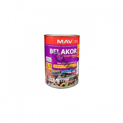 Грунт-эмаль прямо по ржавчине RAL 9003 Белый мат. 1,0 л (1,0кг) BELAKOR 15  (СКЛ.) быстросохн. мат прямо по ржавчине 3-в-1. РБ
