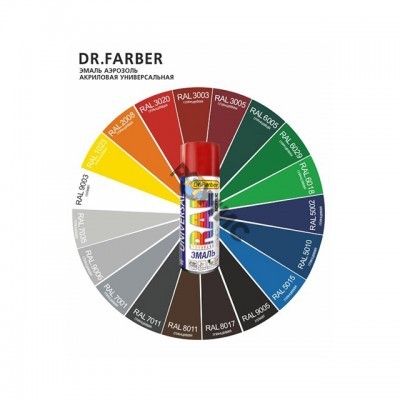 Краска-эмаль аэроз. универс. RAL 7024 серый графит Dr. Farber акриловая универсальная глянц 520 мл, 07212-270, РБ 6062