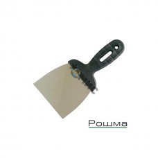 Шпатель фасад. нерж. с пласт. ручкой 100мм (нерж.сталь 0,5мм) Рошма,  пластик. ручка Китай 1616
