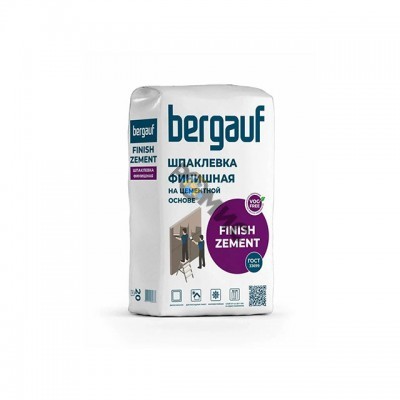 Шпатлёвка цементн. Bergauf Finish Zement белая, 20кг, РБ 0367
