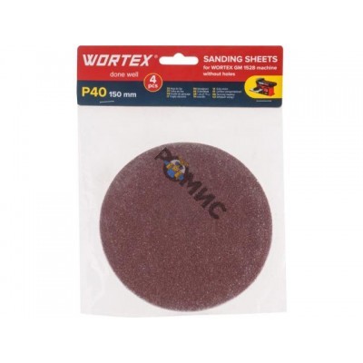 Шлифлист 150мм P40 без отв. 4 шт. для станка WORTEX GM 1528