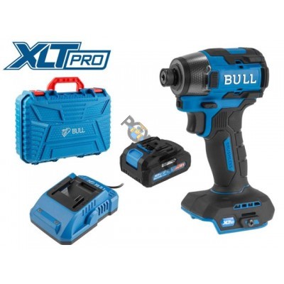 Аккум. ударный гайковерт/винтоверт BULL CID 2218 в чем. XLTpro, SET, БЕСЩЕТ., 18 В, 220 Н*м, 1х4 А*ч (LED 360°, 8 режимов работы, память режима, защит