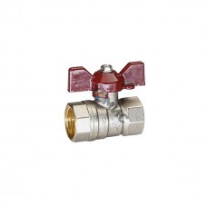 Кран шаровый латунный Temper DN15 (1/2”) PN40, внутренняя/внутренняя, БАБОЧКА, Россия
