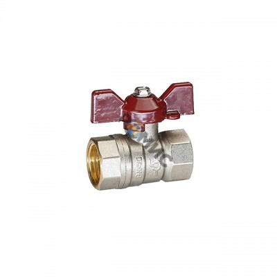 Кран шаровый латунный Temper DN15 (1/2”) PN40, внутренняя/внутренняя, БАБОЧКА, Россия