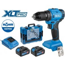 Аккум. дрель-шуруповерт BULL SR 1803 Xcase XLTpro БЕСЩЕТ., 2x4 А*ч, 18 В, 45 Н*м, БЗП 13 мм (шурупы до 10 мм, ROHM series)