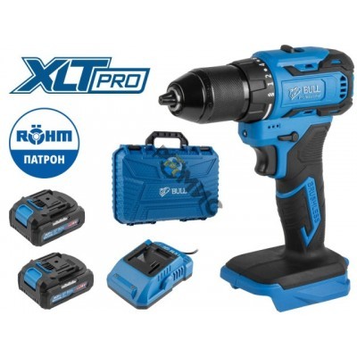 Аккум. дрель-шуруповерт BULL SR 1804 R-series в чем. XLTpro БЕСЩЕТ., Импульс., 18 В, 50 Н*м, 2х2 А*ч (шурупы до 10 мм)