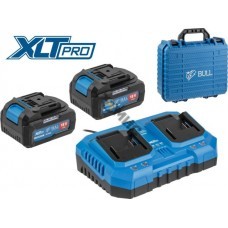 Набор аккумулятор 2х4 А*ч и зарядное устройство 2х4 А BULL XLTpro в чем. SET (18 В, 2x4 А*ч, Li-ion, З/У 2 слота, 2х4 А)