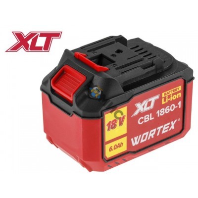 Аккумулятор WORTEX CBL 1860-1 18.0 В, 6.0 А/ч, Li-Ion XLT (18.0 В, 6.0 А*ч, индикатор заряда, обрезиненный корпус)