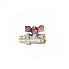 Кран шаровый латунный Temper DN25 (1”) PN40, внутренняя/наружная американка, БАБОЧКА, Россия
