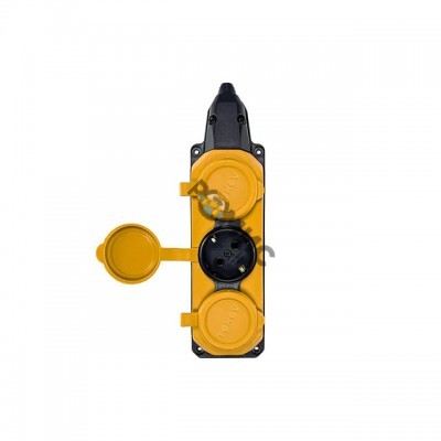 Колодка удлинителя 3-м с заземл. 16А IP44 КАУЧУК желт. TOKOV TKE-C07-KK3-Z, РФ 1363