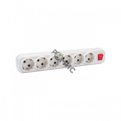 Колодка удлинителя 6-м 16А с заземл. с выкл. АБС-пластик бел. TOKOV ELECTRIC TKE-C01-KU6-ZV, РФ1924
