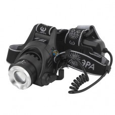 Фонарь налобный аккумуляторный GA-805 CREE 5Вт регулир. фокус литиевый аккум. 2.5А.ч алюм. USB пластик. (кор.) Эра Б0039625, РФ 8512