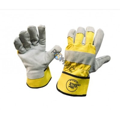 Перчатки монтажника х/б+спилок WORK GLOVE L/9  (РК-65-6519), пр-во Пакистан (код 22251265)