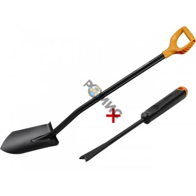 Лопата штыковая цельнометаллич. Solid FISKARS + АКЦИЯ (нож для прополки) (Лопата длина:1166мм, ширина:180мм) (1066716А) Польша